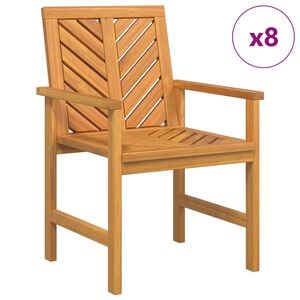 vidaXL Spisestuestol 8 stk. Naturlig Solid akasietre