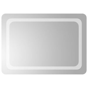 vidaXL LED Badevindu med speil Gjennomsiktig 70 x 50 cm herdet glass