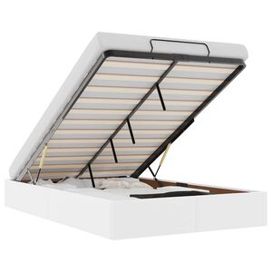 vidaXL Ottoman sengeramme uten madrass hvit Double kunstskinn