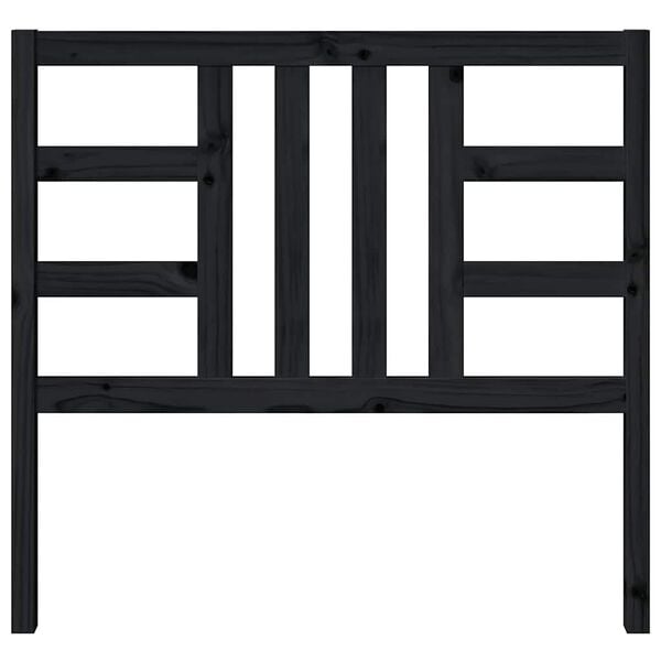 vidaXL Sengegavl svart 106x4x100 cm heltre furu
