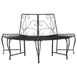 vidaXL Trebens 4-Antall seter 160 x 80 x 89 cm St&aring;l Svart halvrund