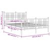 vidaXL Sengeramme i metall med hode- og fotgavl hvit 120x200 cm
