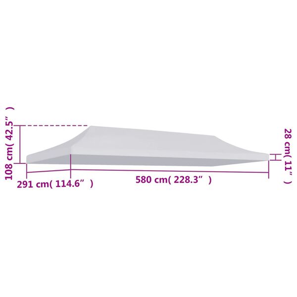 vidaXL Teltduk for festtelt 3x6 m hvit