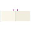 vidaXL Uttrekkbar sidemarkise 220x600 cm kremhvit