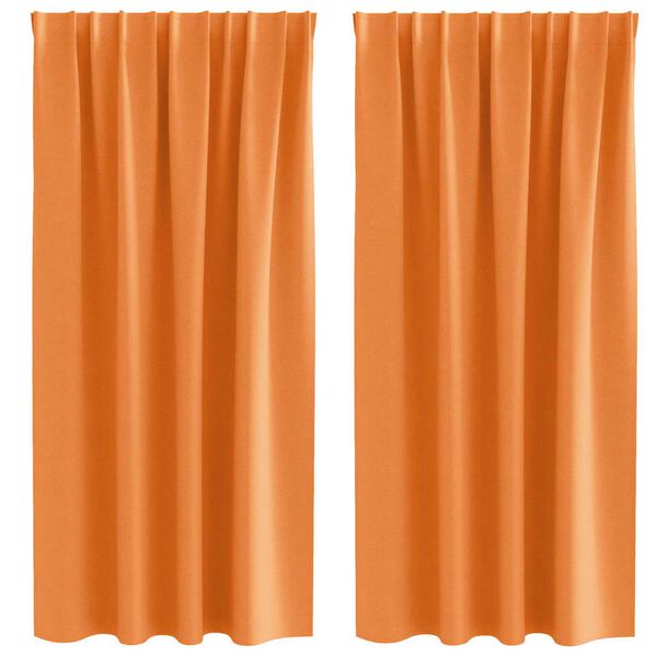 vidaXL M&oslash;rkleggende Gardiner med Ringer 2 pcs Oransje 175 x 140 cm