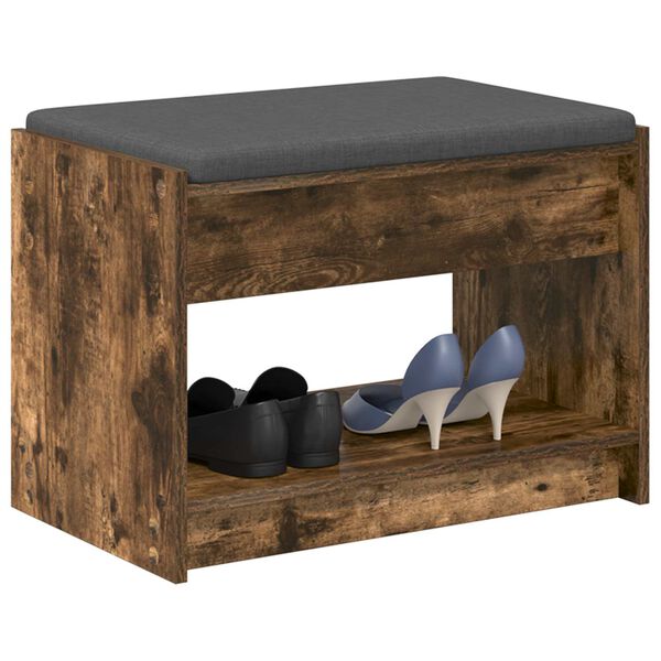 vidaXL Gangbenk R&oslash;kt Eik 63 x 38 x 45 cm Konstruert treverk og stoff