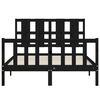 vidaXL Sengeramme med hodegavl svart double heltre