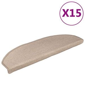vidaXL Trappematter 15 stk. 56 x 17 x 3 cm Non-Slip Gr&aring;brun