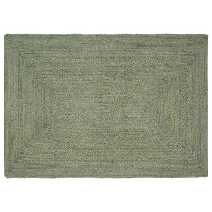 vidaXL Omr&aring;detepper Rektangul&aelig;r Olivengr&oslash;nn 140 x 200 cm Jute