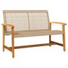 vidaXL Hagebenk beige 112 cm polyrotting og akasie