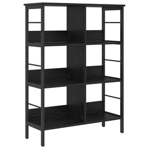 vidaXL Bokhylle 6 niv&aring;er 82 x 32 x 112 cm Konstruert tre Svart Eik