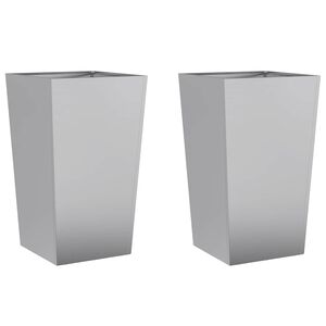vidaXL Plantekasser 2 stk 45x45x75 cm galvanisert st&aring;l
