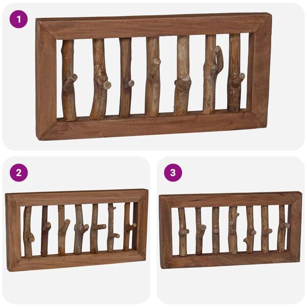 vidaXL Henger Brun 50 x 11 x 25 cm Massiv Mahogni Tre