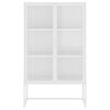 vidaXL Highboard hvit 80x35x135 cm st&aring;l og herdet glass