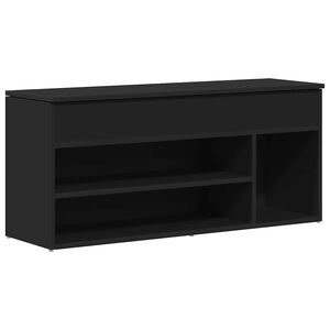 vidaXL Skobenk svart 102x30,5x45 cm konstruert tre