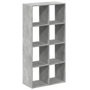 vidaXL Romdeler bokhylle betonggr&aring; 69,5x29x137,5 cm konstruert tre