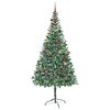 vidaXL Kunstig juletre med 300 LED med stativ gr&oslash;nn 210 cm PVC og st&aring;l