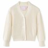 Cardigan for barn strikket sn&oslash; hvit 104