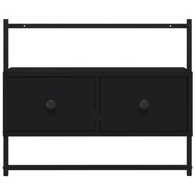 vidaXL TV-benk veggmontert svart 60,5x30x51 cm konstruert tre