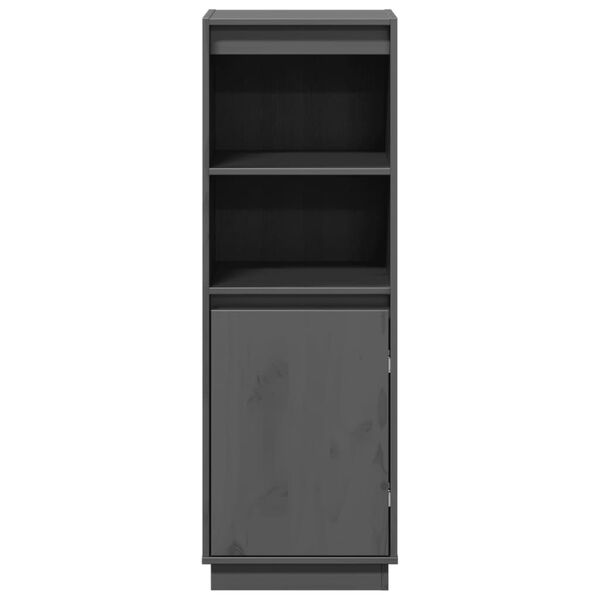 vidaXL Highboard grå 37x34x110 cm heltre furu