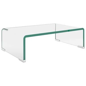 vidaXL TV-benk glass klar 40x25x11 cm