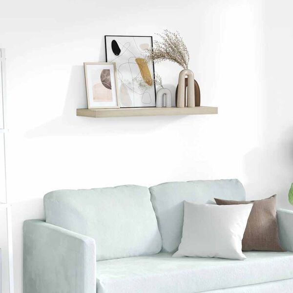 vidaXL Flytende vegghylle eik 80x23,5x3,8 cm MDF
