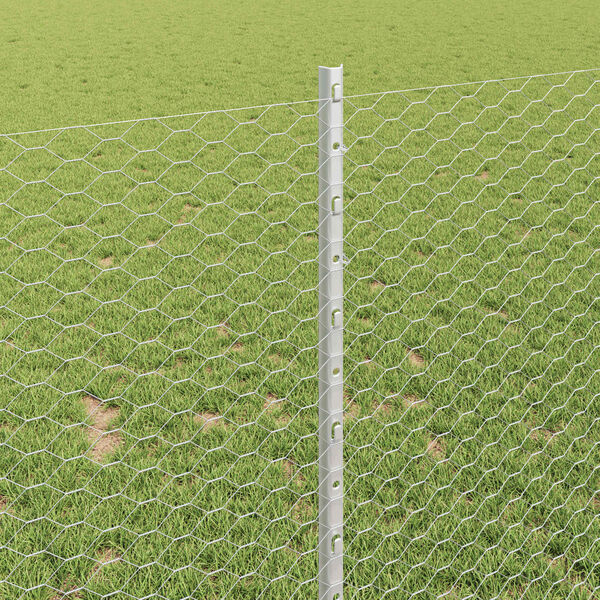 vidaXL Gjerde med stolpe s&oslash;lv 1 x 25 m St&aring;l