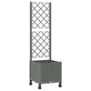 vidaXL Hageplanter med espalier og hjul Lysegr&aring; 40 x 40 x 146 cm PP