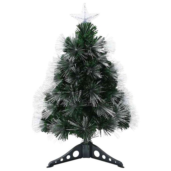 vidaXL Kunstig juletre med dekorative strenglys grønn 64 cm PVC