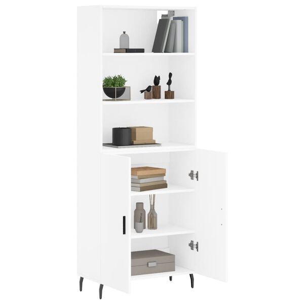 vidaXL Highboard hvit 69,5x34x180 cm konstruert tre
