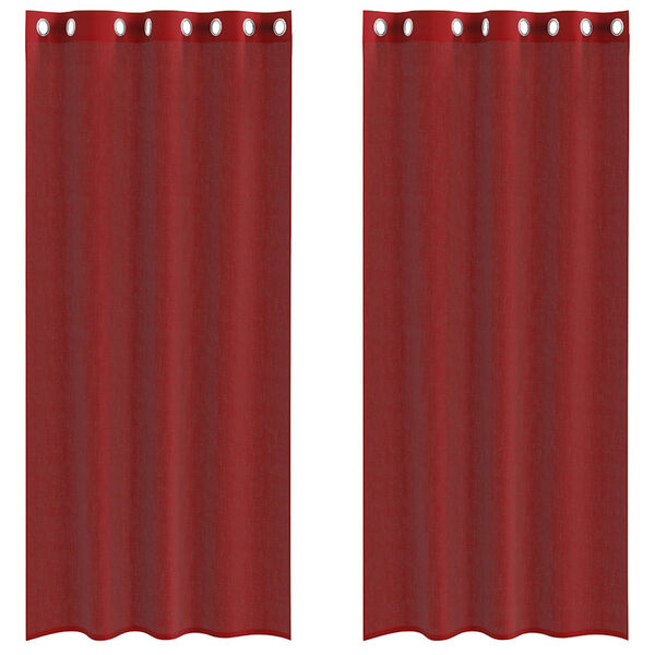 vidaXL Voilegardiner med grommets 2 stk vinrød