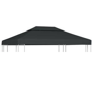 vidaXL Dobbel toppduk til paviljong 310 g/m&sup2; 4x3 m antrasitt