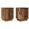 vidaXL Nattskap med LED-lys 2 stk gammelt tre 38x34x50 cm