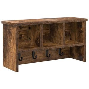 vidaXL Vegghengt kleshenger Veggmontert R&oslash;kt eik 50 x 16 x 26 cm