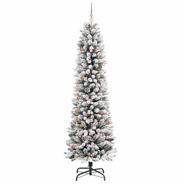 vidaXL Kunstig juletre med 300 LED Hvit 240 cm PVC og Metall og Plast