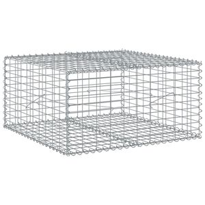 vidaXL Gabionkurv med deksel 100x100x50 cm galvanisert jern