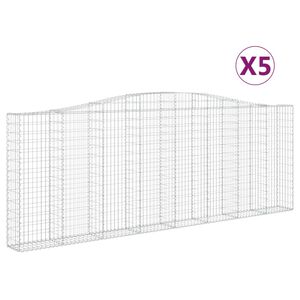vidaXL Gabionkurver buede 5 stk 400x30x140/160 cm galvanisert jern