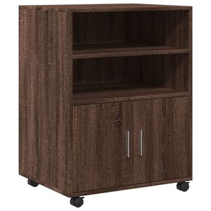 vidaXL Rulleskap brun eik 60x48x81 cm konstruert tre