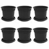 vidaXL Plantepotter 6 pcs Svart &Oslash; 15 x 12 cm Plast