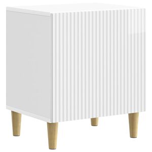 vidaXL Nattbordskap H&oslash;gglans hvit 43 x 34,5 x 50 cm Konstruert tre