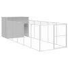 vidaXL Hundehus med tak lysegr&aring; 214x661x181 cm galvanisert st&aring;l