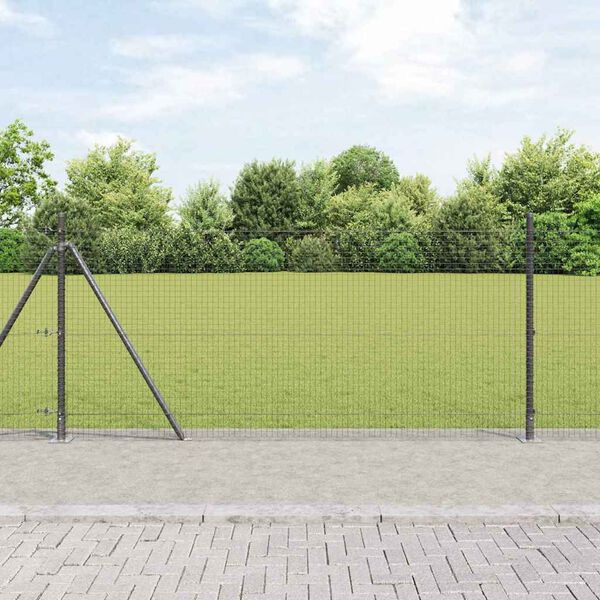 vidaXL Gjerdep&aring;le Gr&aring; 50 x 0,8 m (25 x 25 mm mesh) St&aring;l og PVC