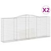 vidaXL Gabionkurver buede 2 stk 400x50x160/180 cm galvanisert jern