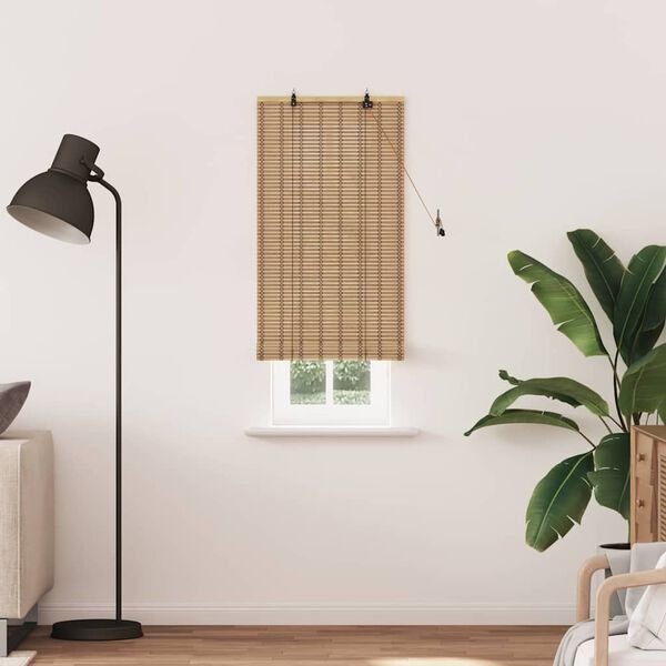 vidaXL Rullegardin med gardiner Natur 90 x 220 cm Bambus