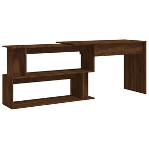 vidaXL Skrivebord hj&oslash;rne brun eik 200x50x76 cm konstruert tre