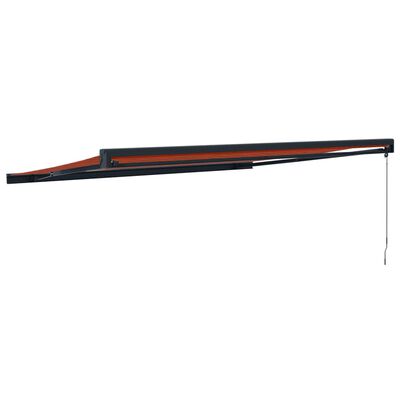 vidaXL Uttrekkbar markise oransje og brun 4,5x3 m stoff og aluminium