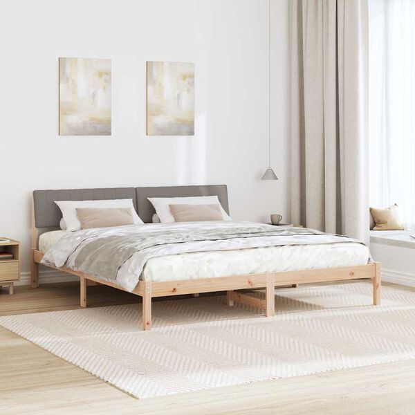 vidaXL Sengestamme Brun og taupe 180 x 200 cm Heltre furu