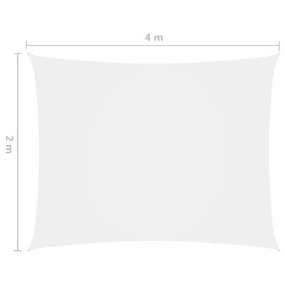 vidaXL Solseil oxfordstoff rektangulær 2x4 m hvit