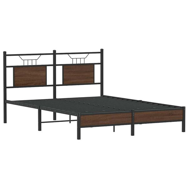 vidaXL Sengeramme uten madrass brun eik 137x190 cm konstruert tre