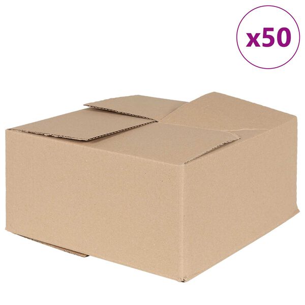 vidaXL Sammenleggbar boks 50 pcs Naturlig 30 x 30 x 15 cm Papp